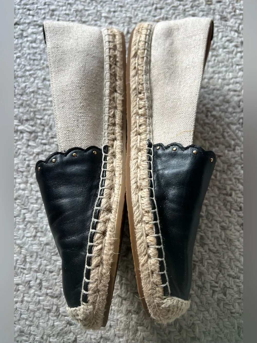 Kate Spade Black Leather Espadrilles